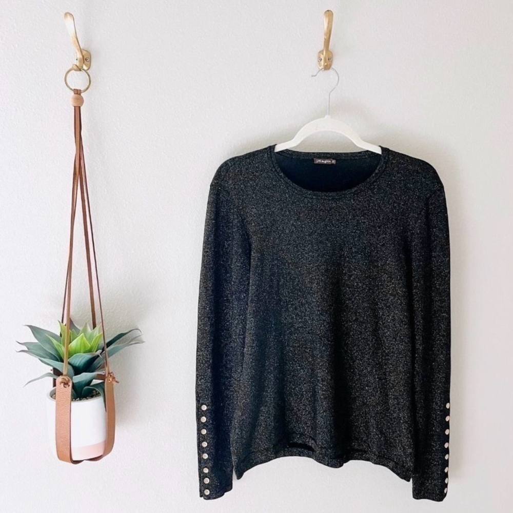 J. McLaughlin Brown/ Gold Metallic Shimmer Sweater in Size M
